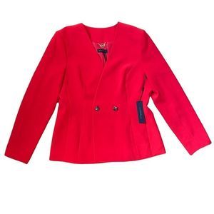 Donna Karan New York NWT Red Two Button Blazer Size 12